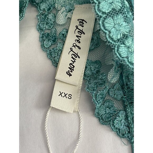 For Love & Lemons XXS Garter Belt Daisy Embroidered Green White New NWT - Picture 5 of 9